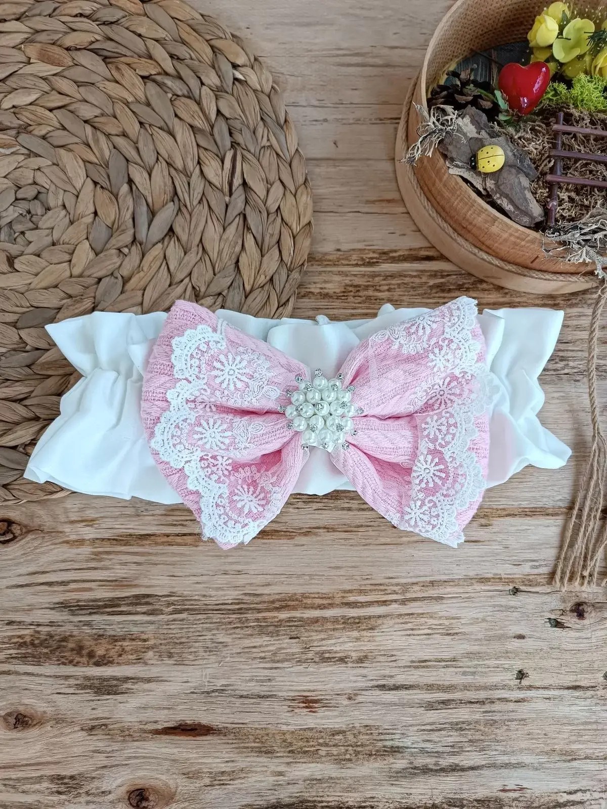 Yenidoğan Teri Cotton Taç Nakışlı Prizma Taş Kundak Bebek Battaniyesi