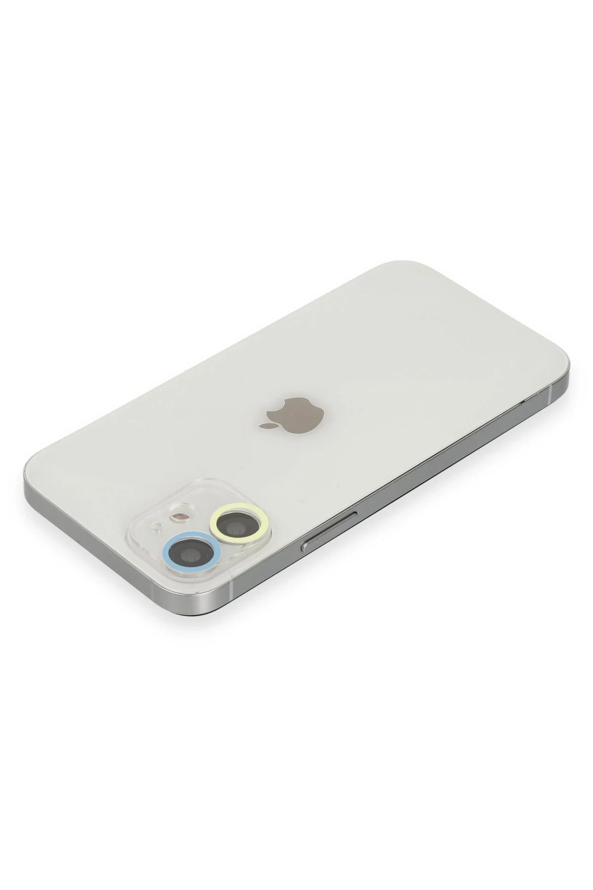 iPhone 11 Renkli Kamera Lens Koruma Cam - Sarı-Mavi