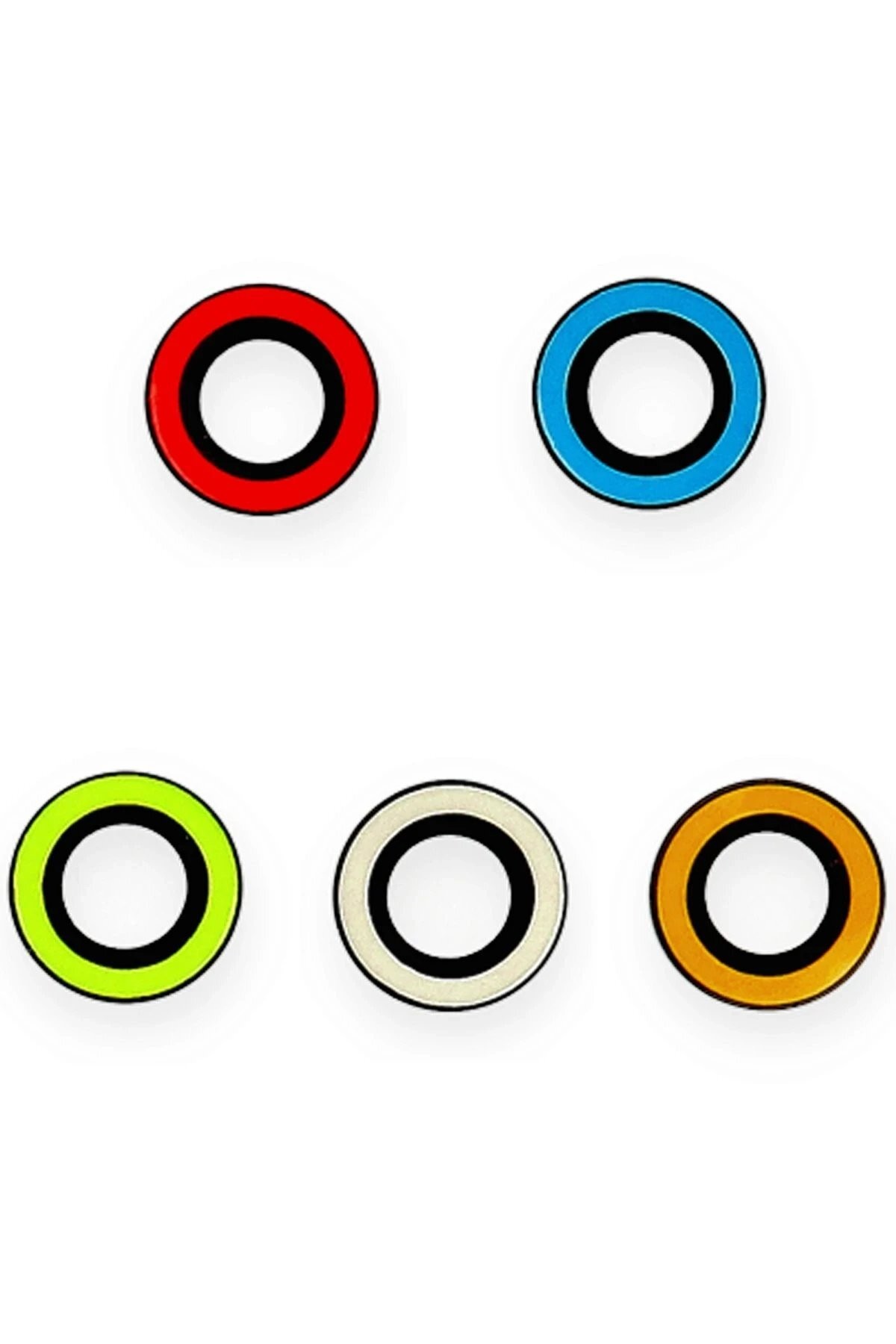 iPhone 13 Neon Fosforlu Kamera Lens - Turuncu