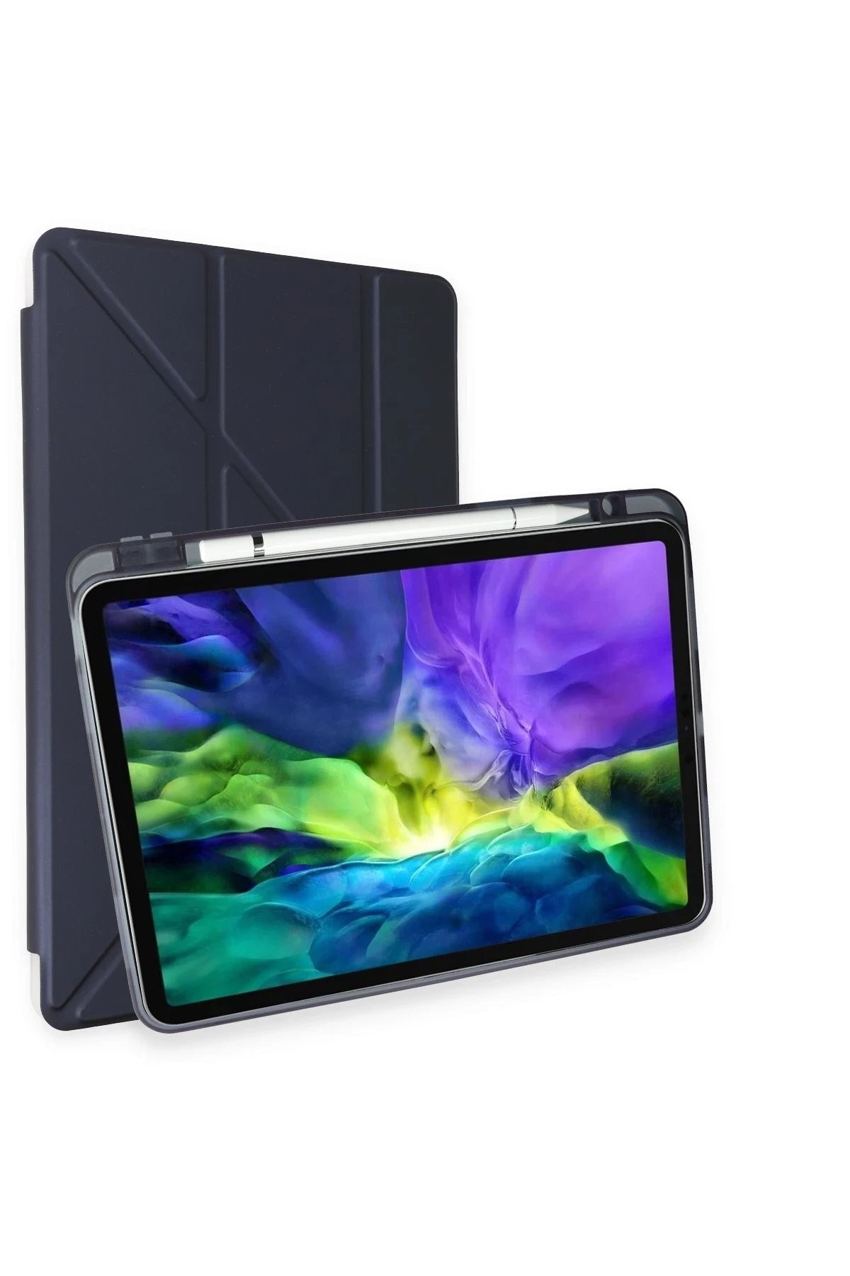 iPad Pro 11 (2018) Kılıf Kalemlikli Mars Tablet Kılıfı - Lacivert