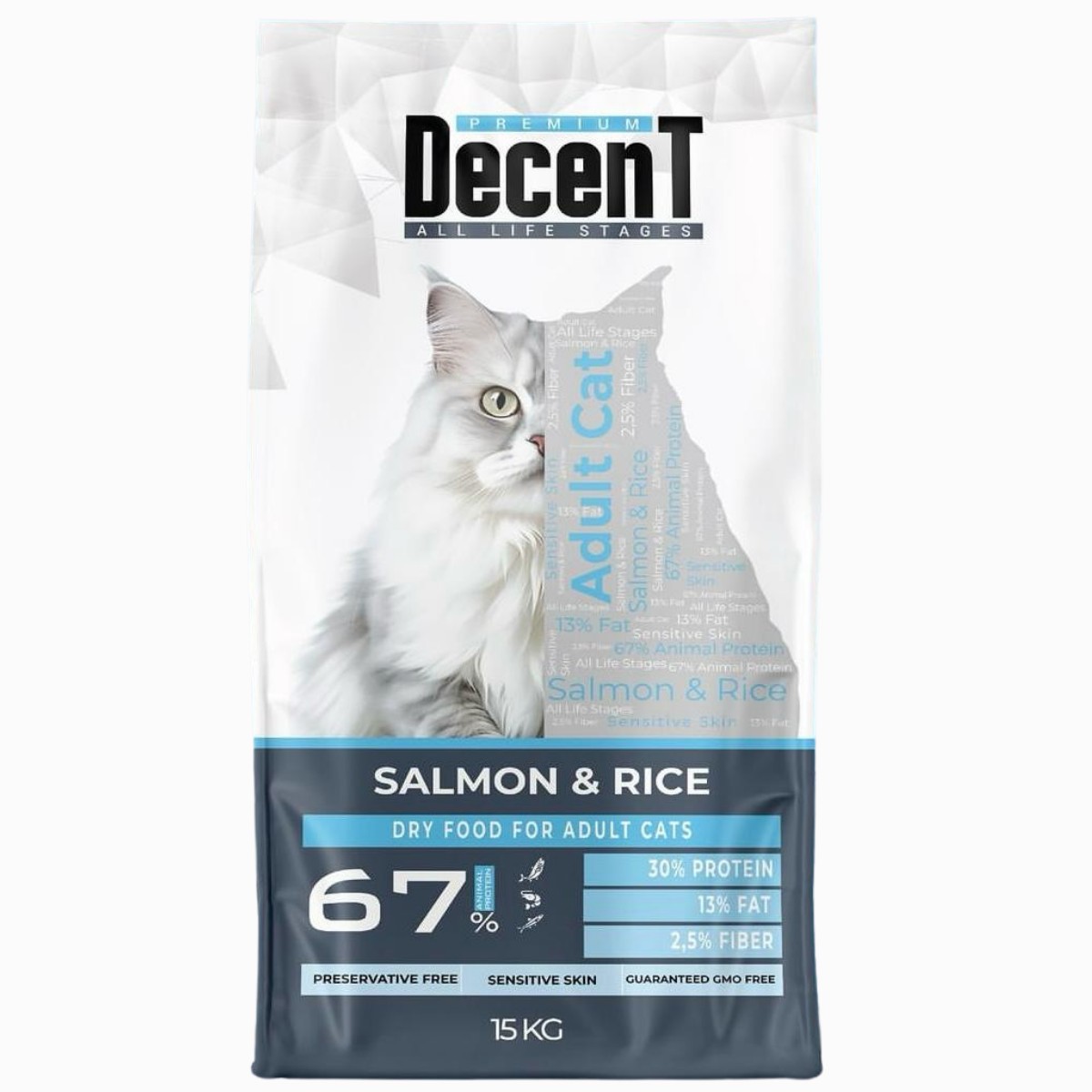 Decent Premium Somon Balıklı Kedi Maması 1 kg  Açık Mama