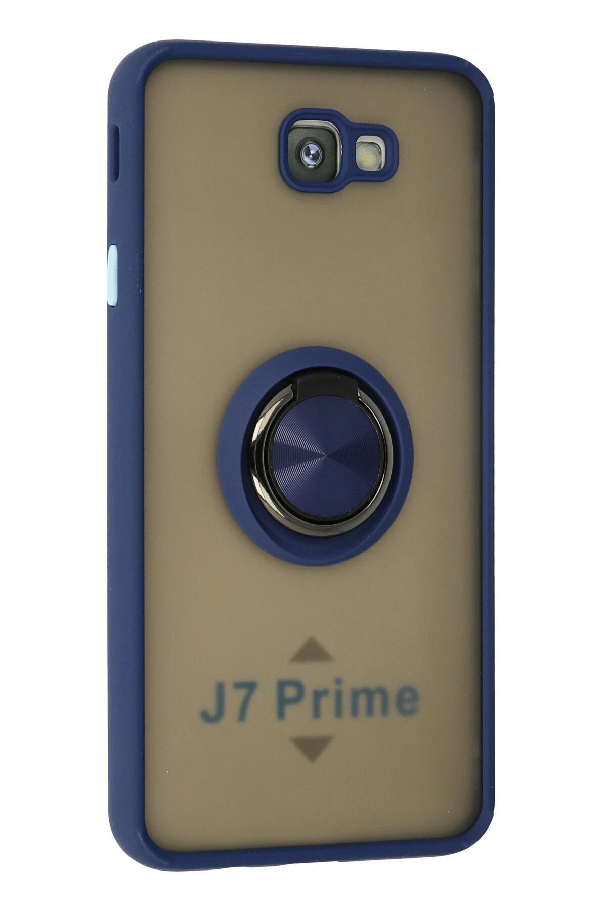Samsung Galaxy J7 Prime Kılıf Montreal Yüzüklü Silikon Kapak - Lacivert