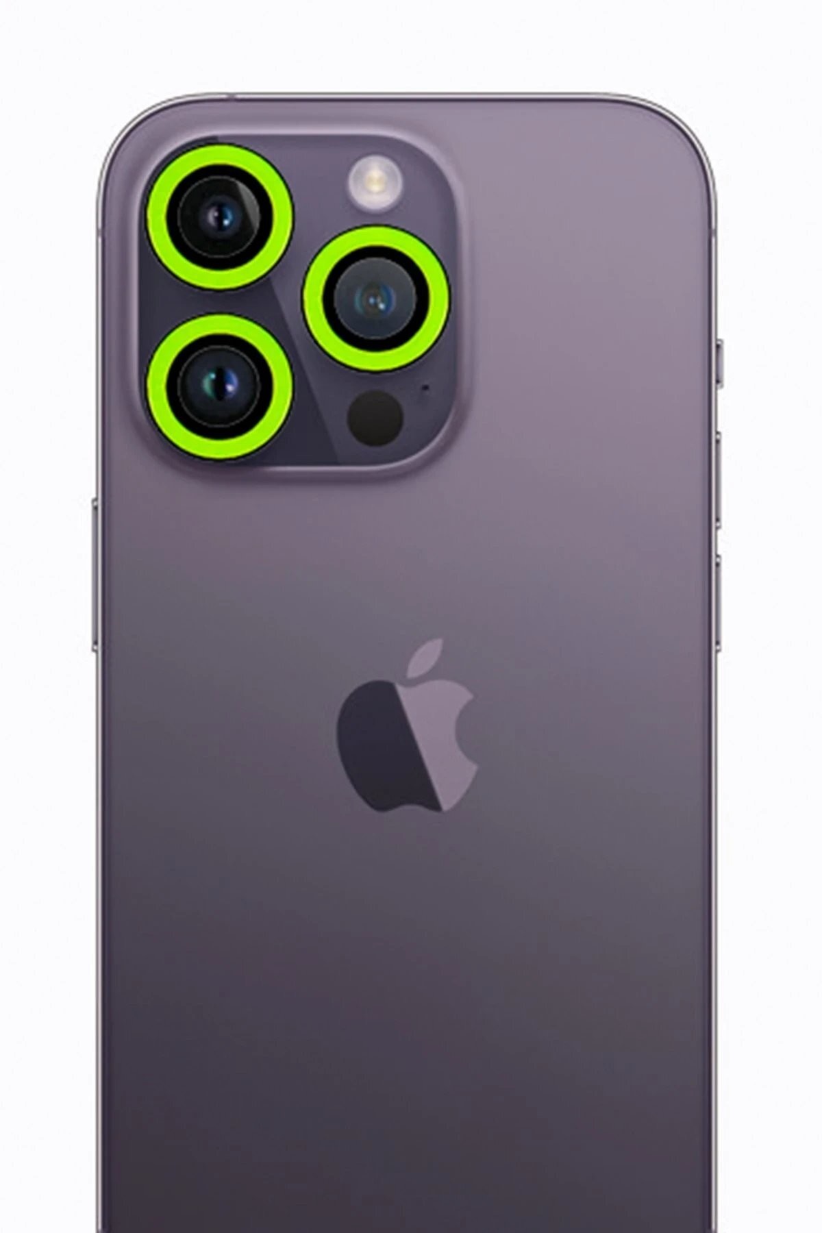 iPhone 12 Pro Max Neon Fosforlu Kamera Lens - Yeşil