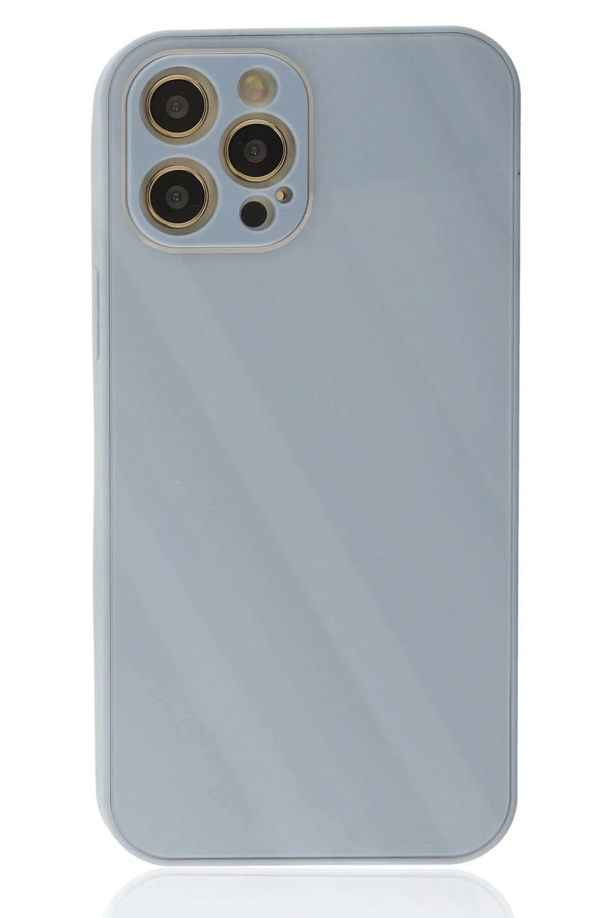 iPhone 12 Pro Max Kılıf Glass Kapak - Sky Blue