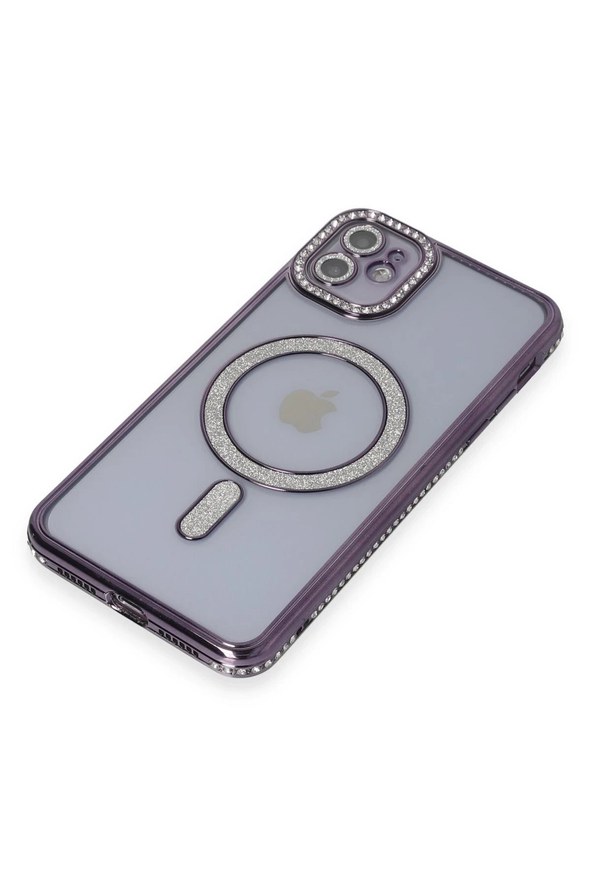iPhone 11 Kılıf Joke Simli Magneticsafe Kılıf - Derin Mor