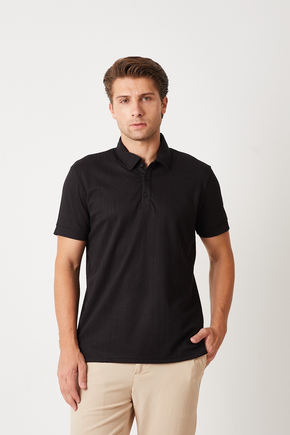 MCR DETAY POLO YAKA T-SHIRT SİYAH
