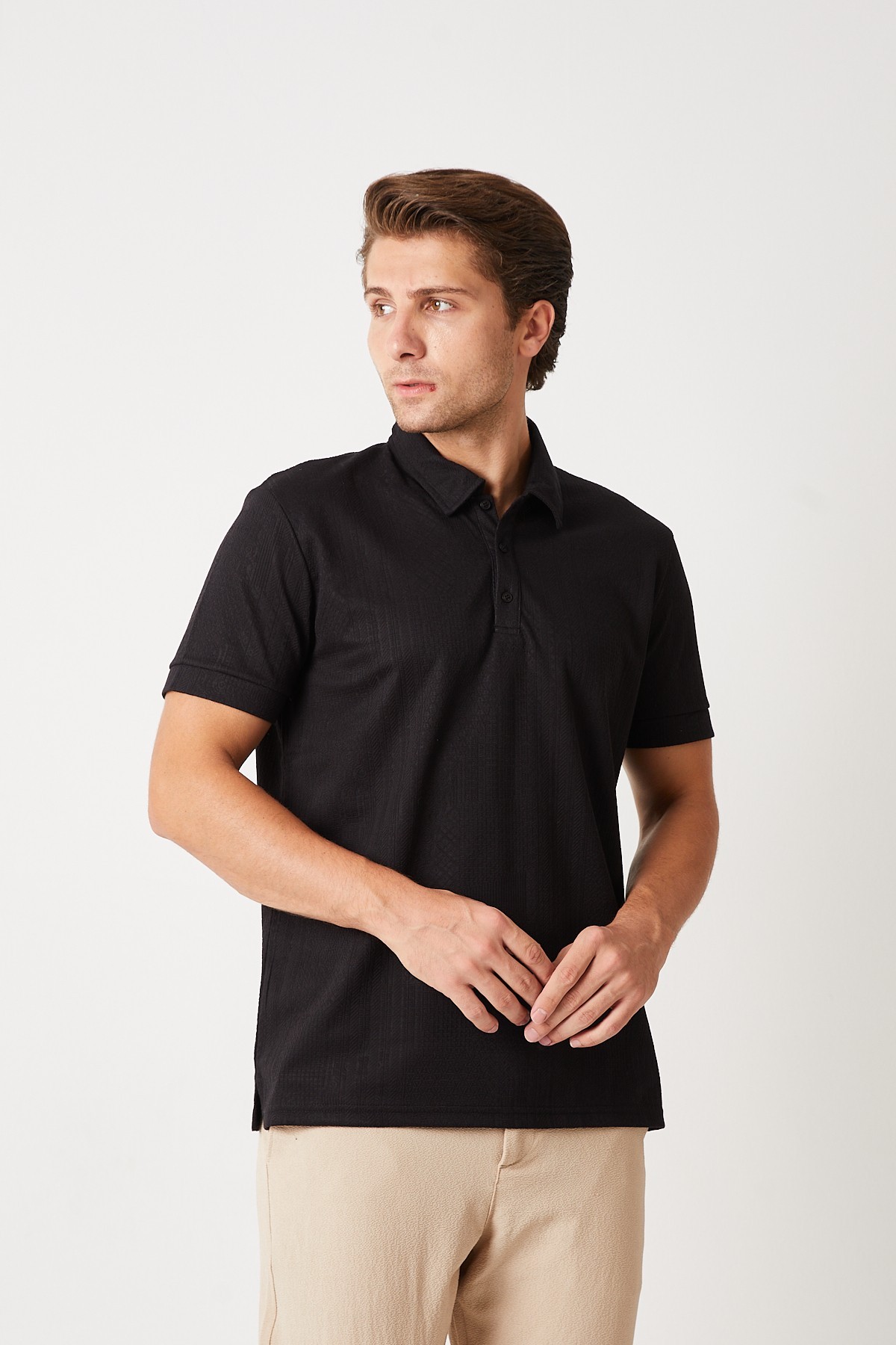 MCR DETAY POLO YAKA T-SHIRT SİYAH