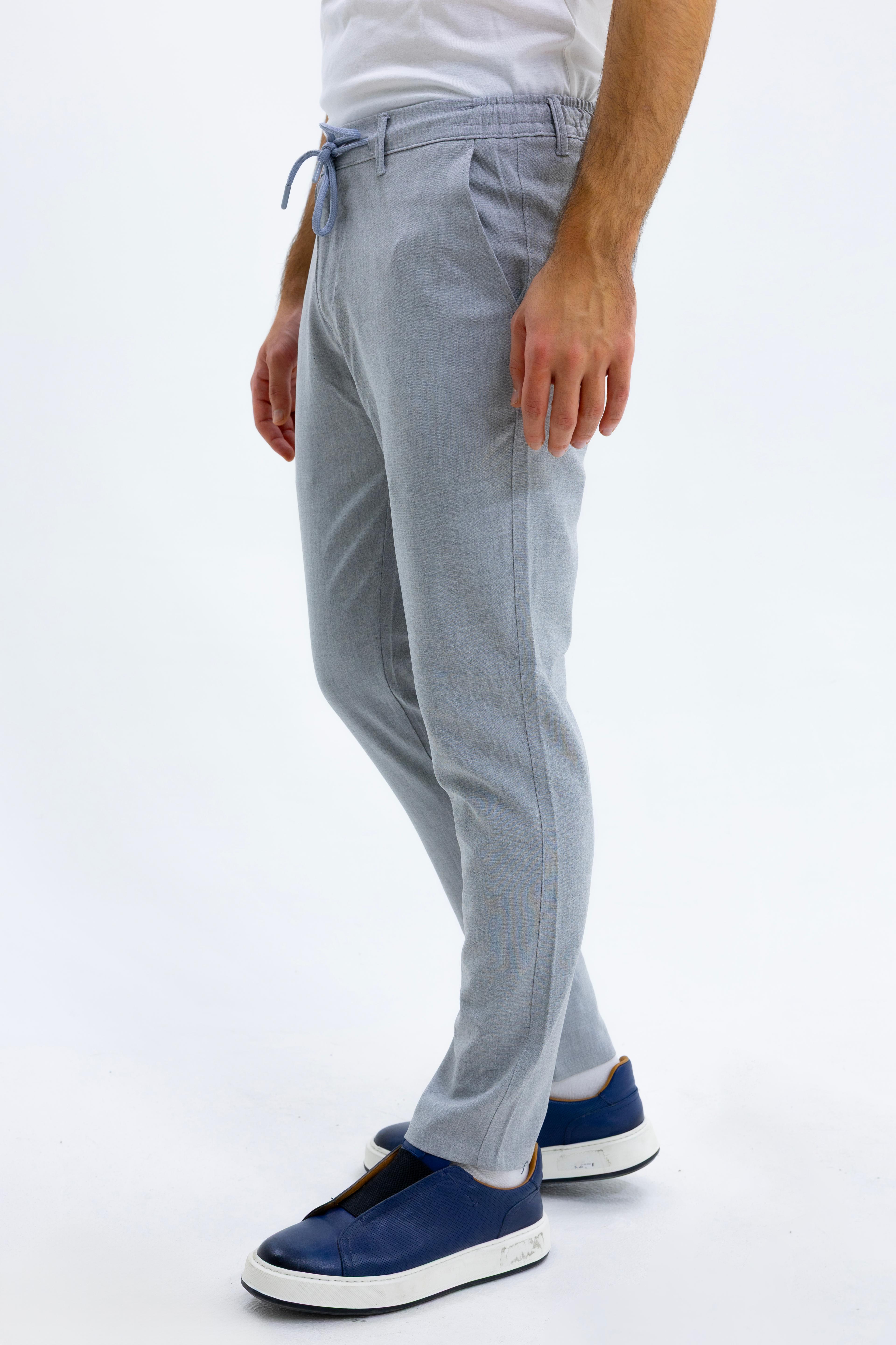Kesik Etiket Jogger Bez Ayağı Pantolon AÇIK GRİ