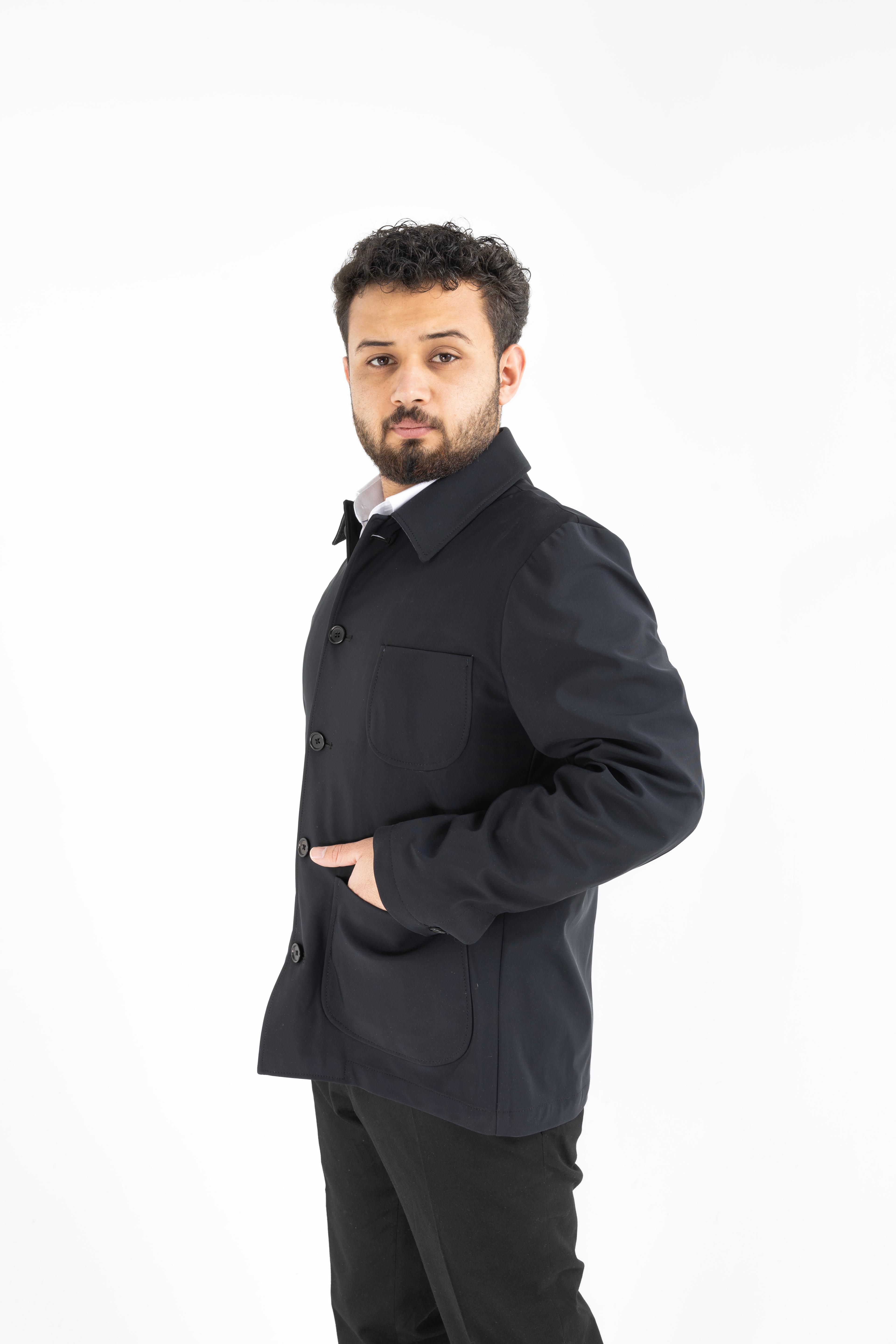 Erkek Trençkot Siyah