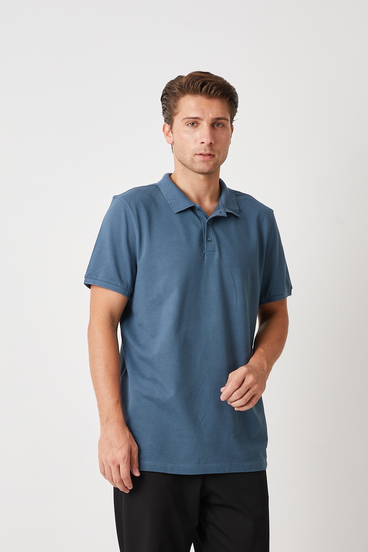 H.A POLO YAKA T-SHIRT MAVİ