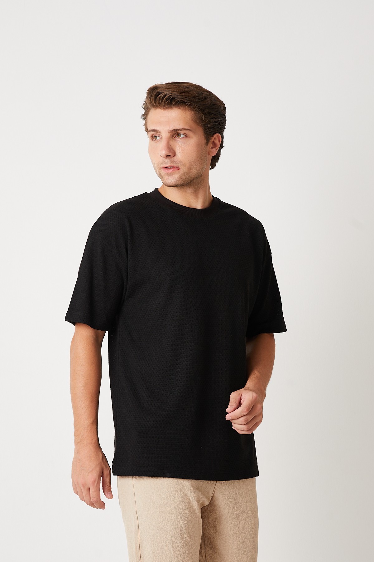 KESİK ETİKET T-SHIRT DG SİYAH