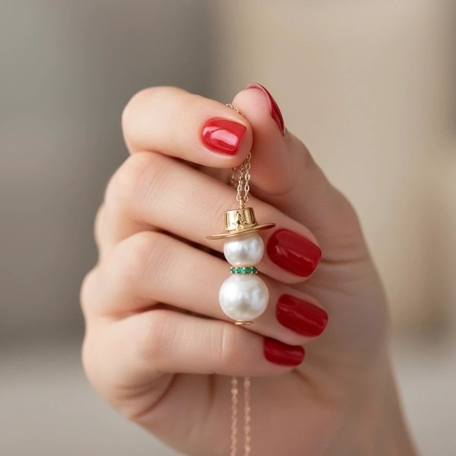 Janus Kolye, Özel Tasarım Yeni Yıl Kolyesi, Kardan Adam Kolye