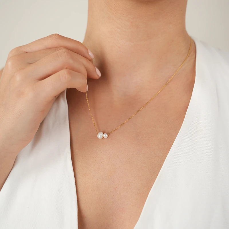 Drop Minimal İncili Y Kolye