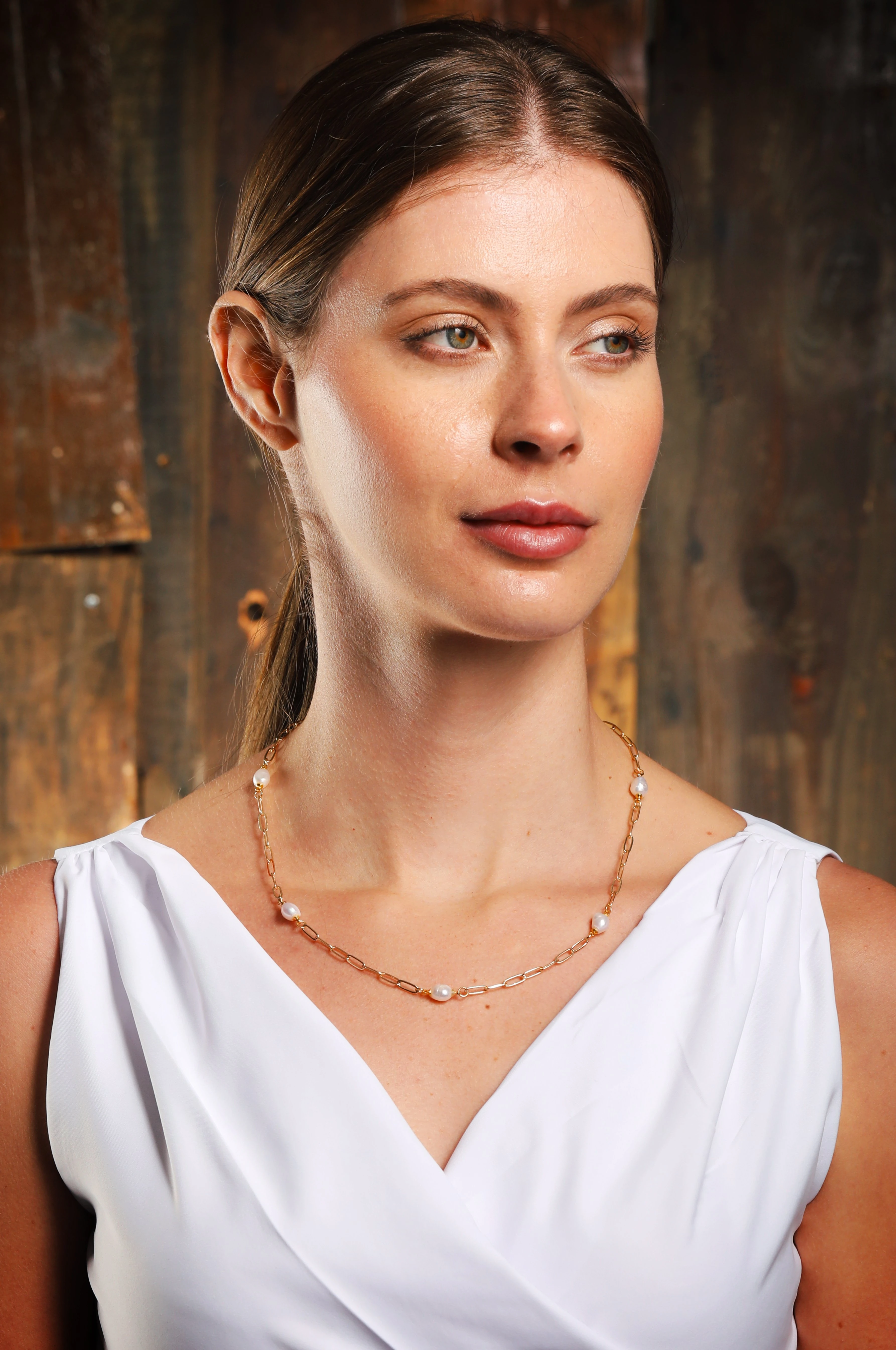 Elegance ,Ataç Zincirli Inci Kolye