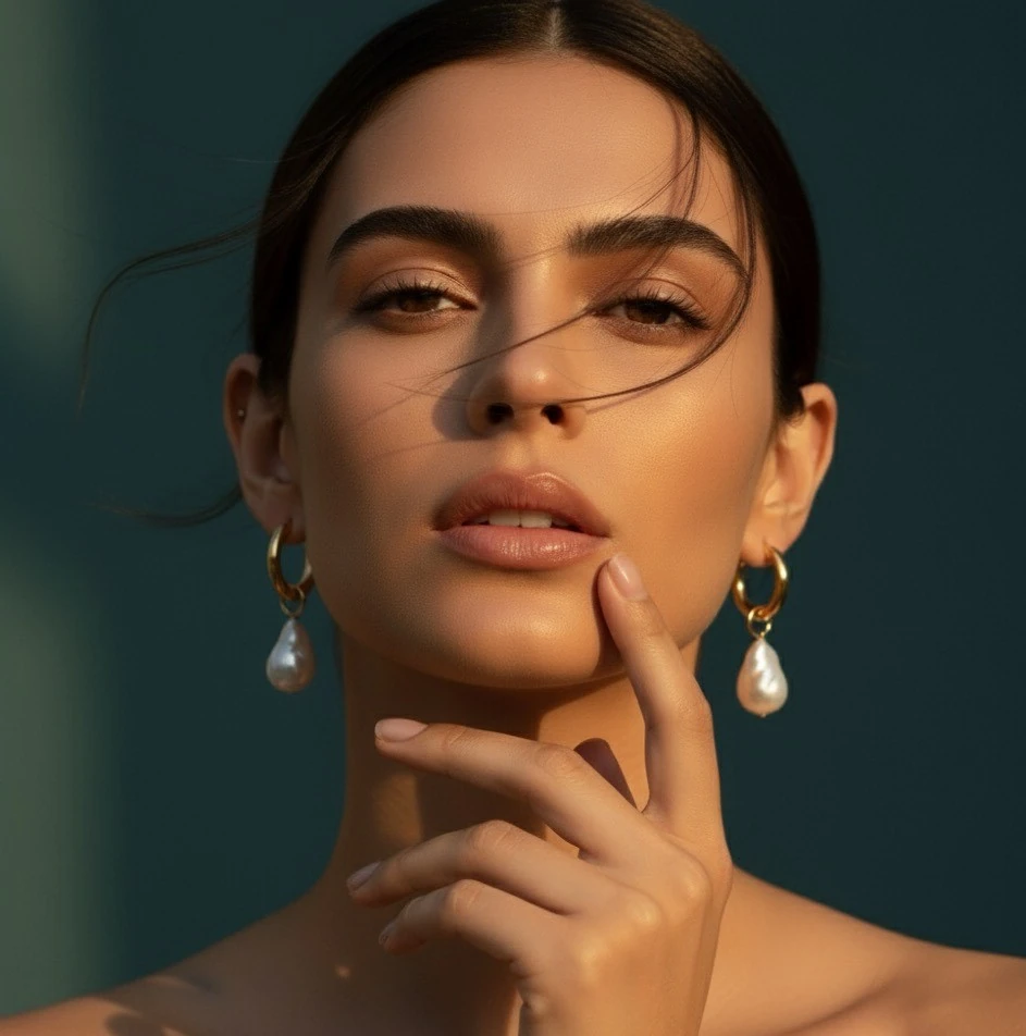 Hoop, Barok İnci Halka Küpe