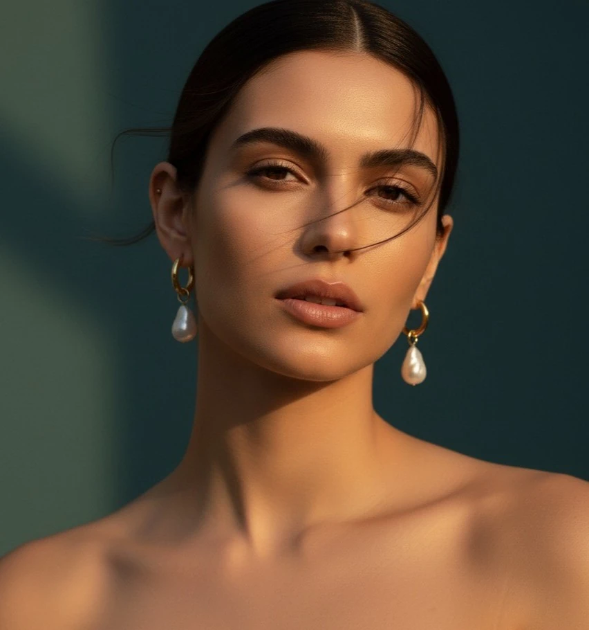 Hoop, Barok İnci Halka Küpe