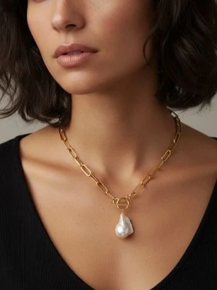 Barok incili Zincir Kolye