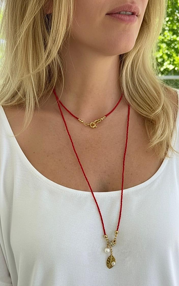 Mercan Renk Uzun Kolye, Wishra Kolye