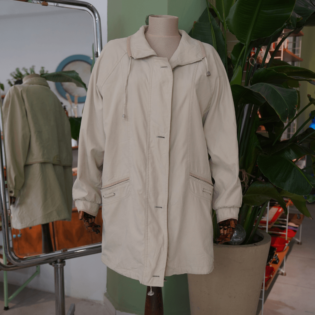 Kadın Oversize Bej Mont