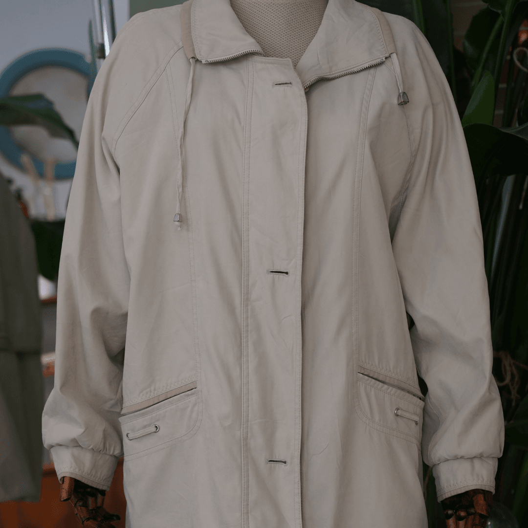 Kadın Oversize Bej Mont