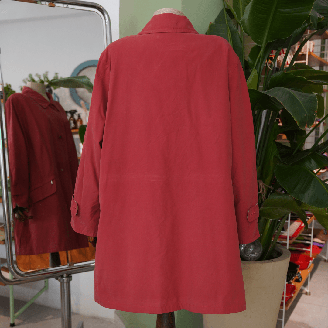 Kadın Oversize Trençkot - Kırmızı