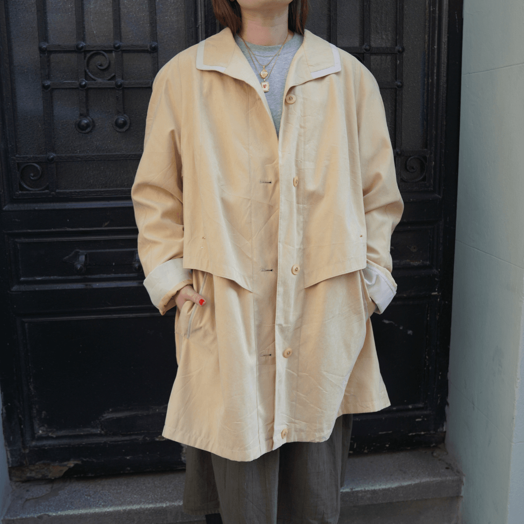 Kadın Oversize Trençkot - Sarı