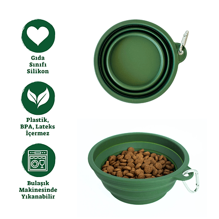 Katlanabilir Evcil Hayvan Seyahat Mama Kabı