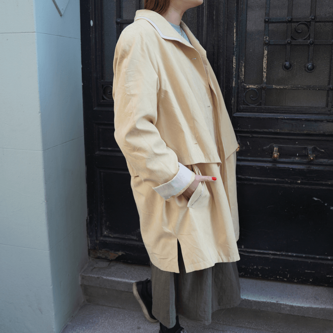 Kadın Oversize Trençkot - Sarı