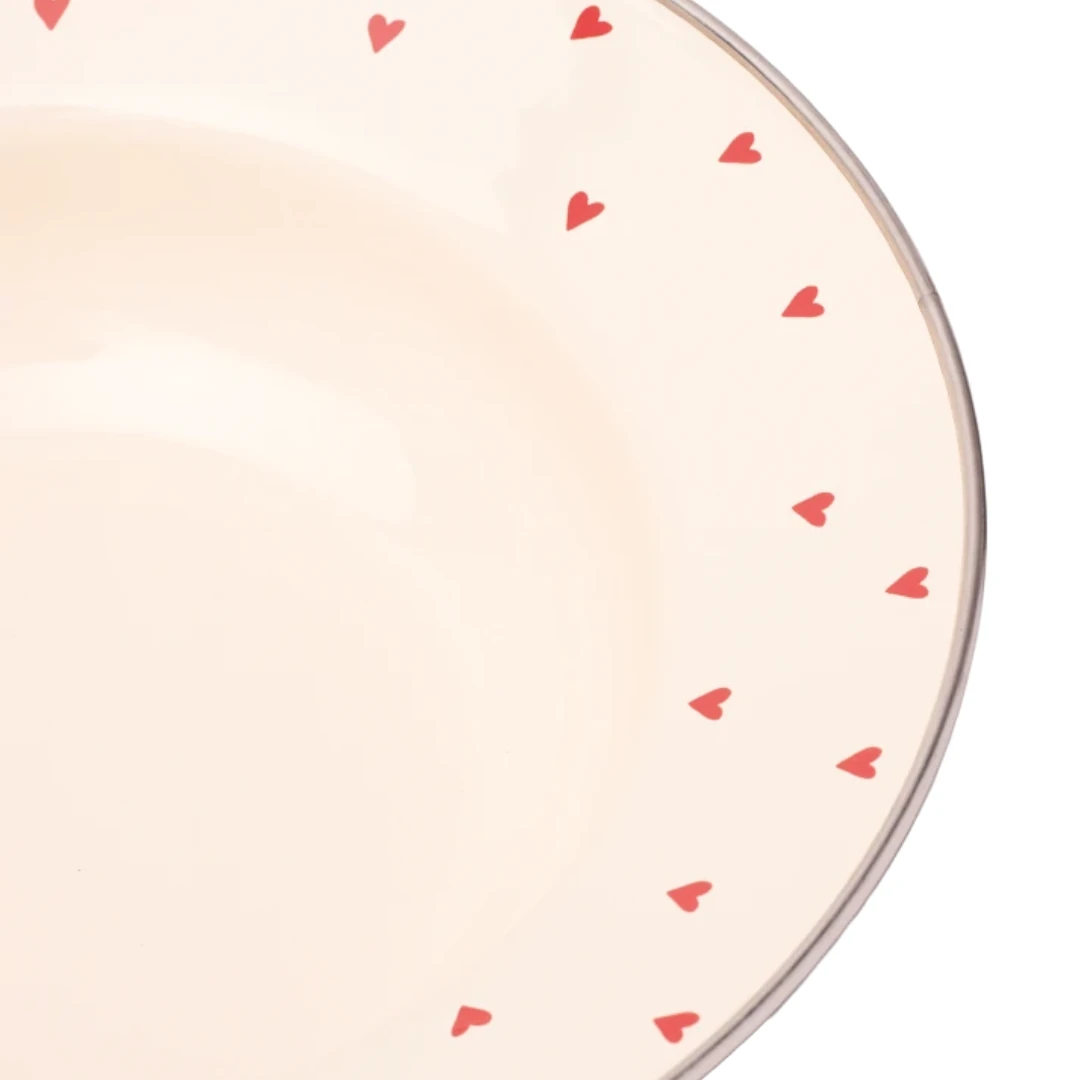 Cupid Emaye Çukur Makarna ve Salata Tabağı