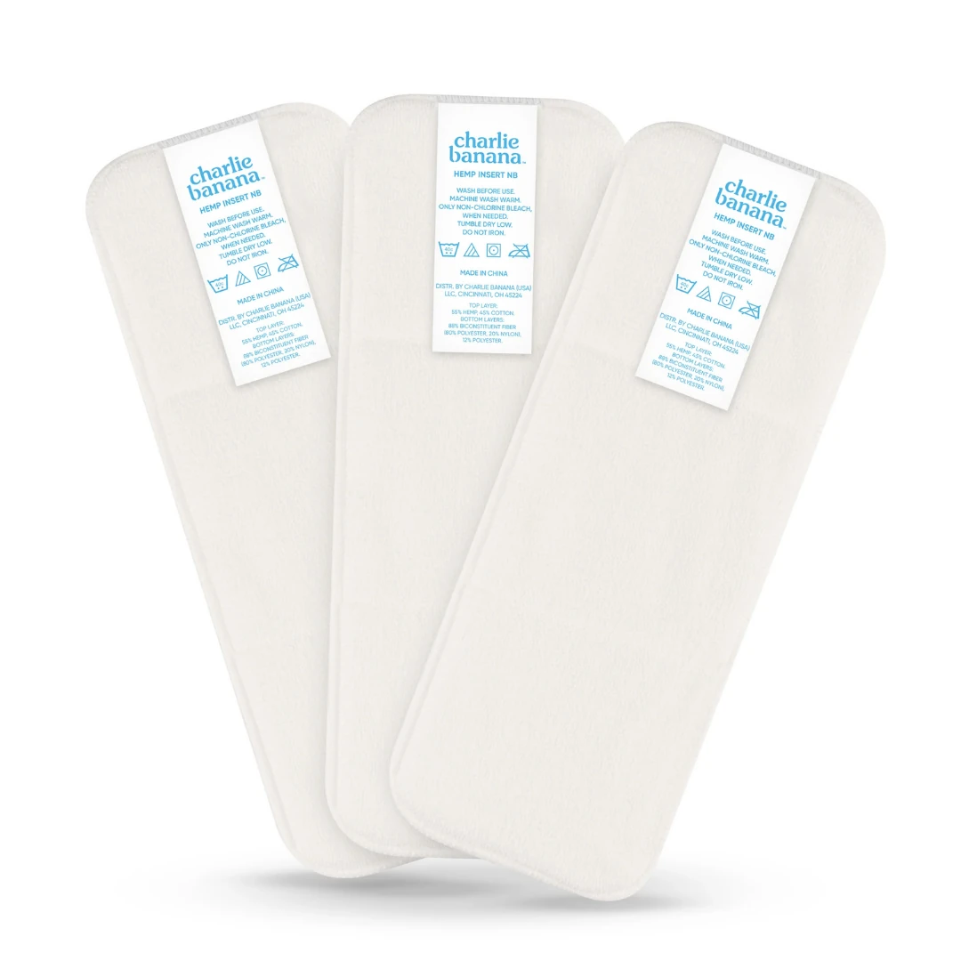 Charlie Banana Yıkanabilir Kenevir Pamuk İç Ped Yenidoğan 3’lü Paket - (Booster)