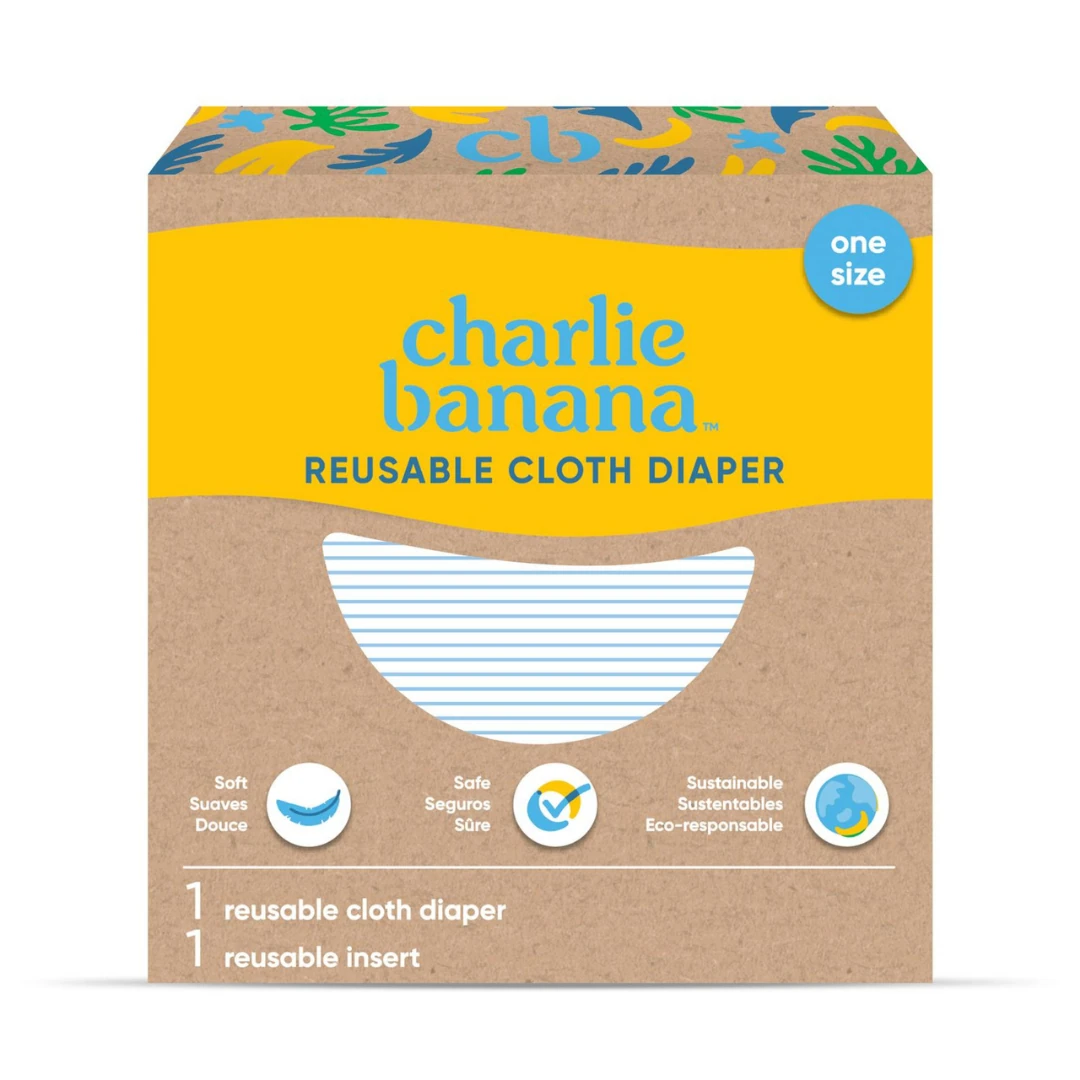 Yıkanabilir Bebek Bezi 0-36 Ay Standart (Tek Beden) - Pencil Stripe Blue