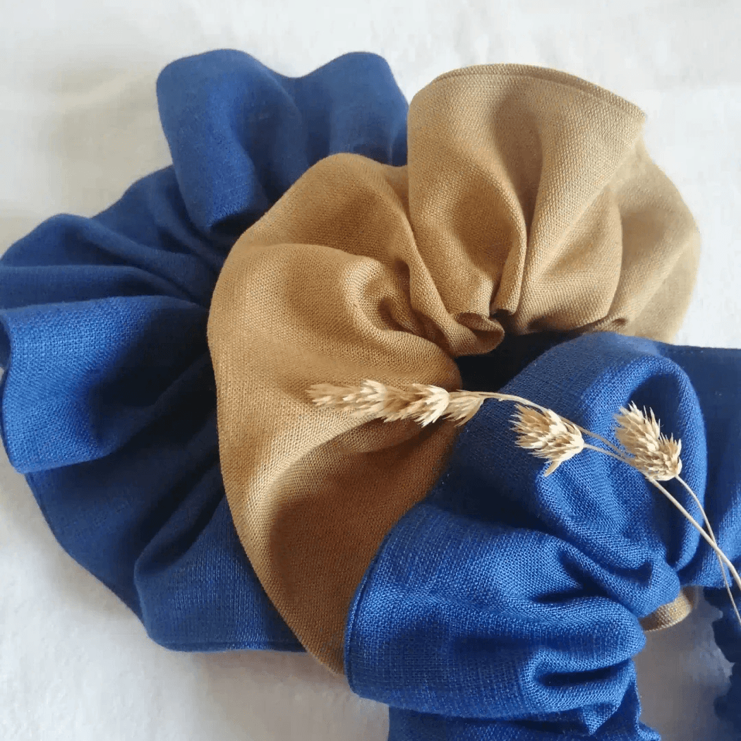 Keten Scrunchies - Lacivert