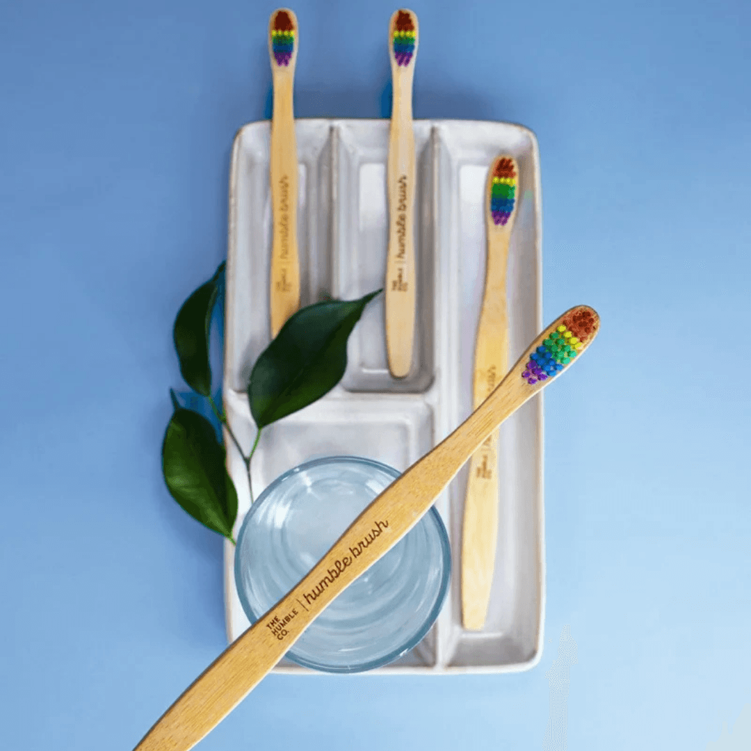 Yetişkin Bambu Diş Fırçası Medium - Gökkuşağı Renkli