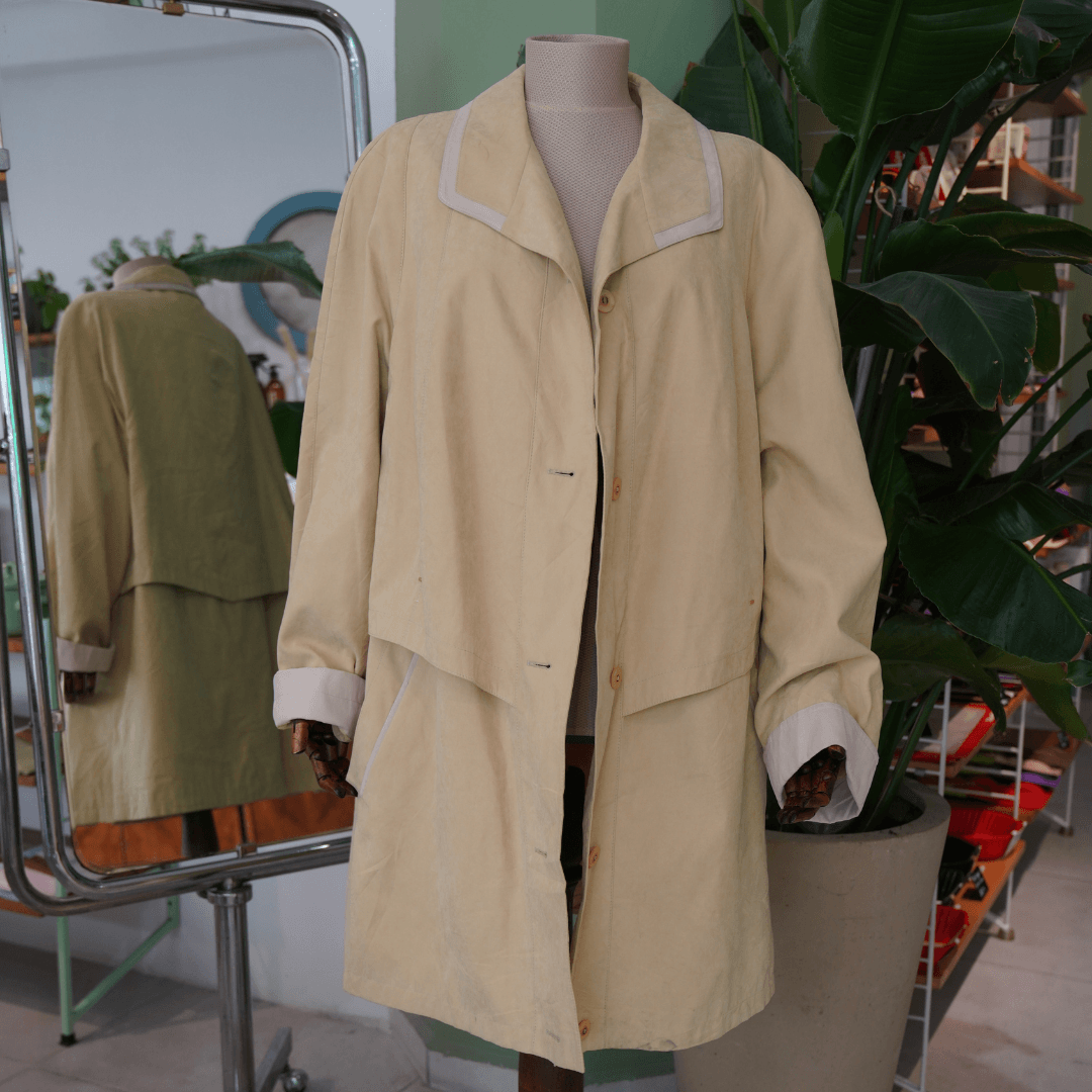 Kadın Oversize Trençkot - Sarı