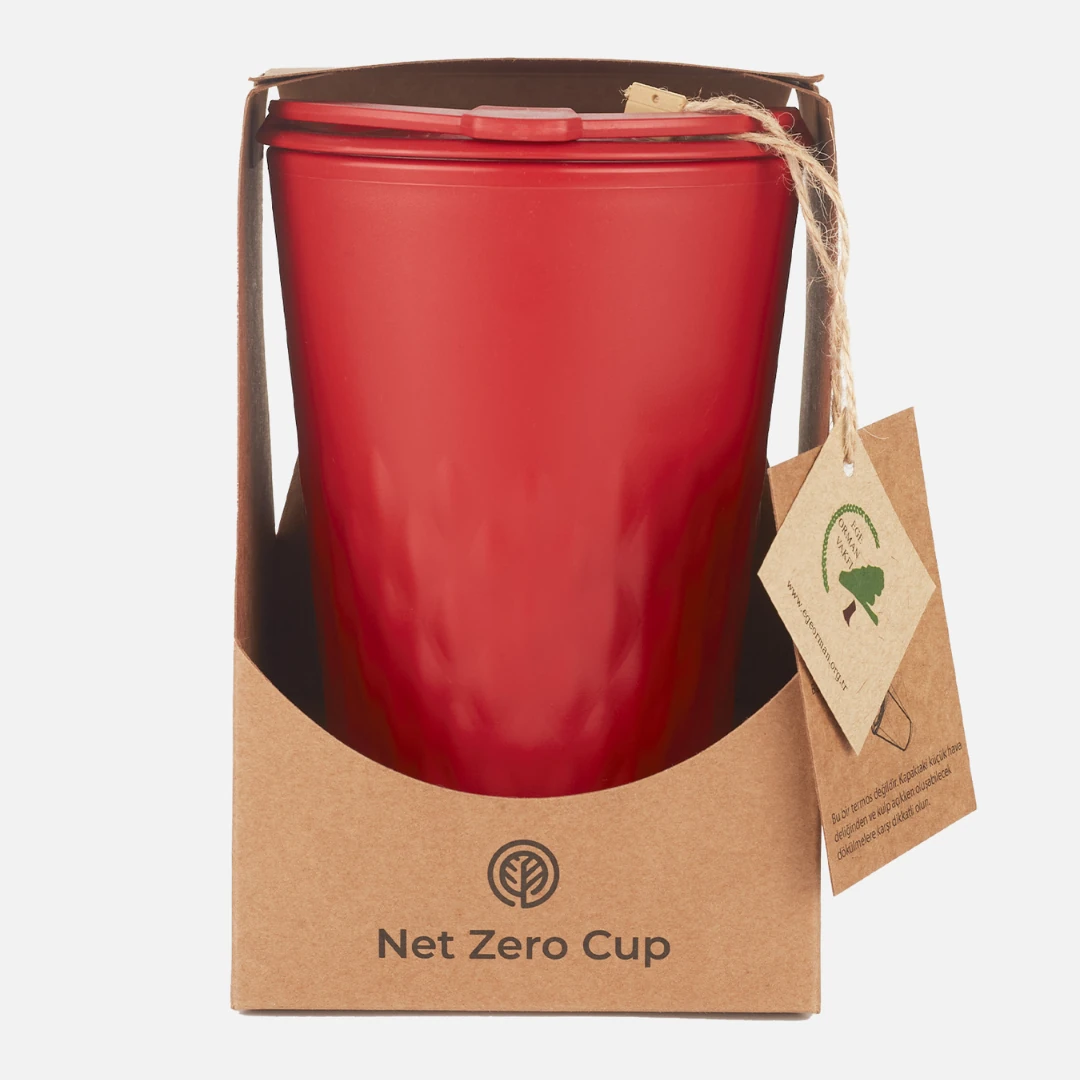 Bitki Bazlı Kahve Bardağı - Kırmızı