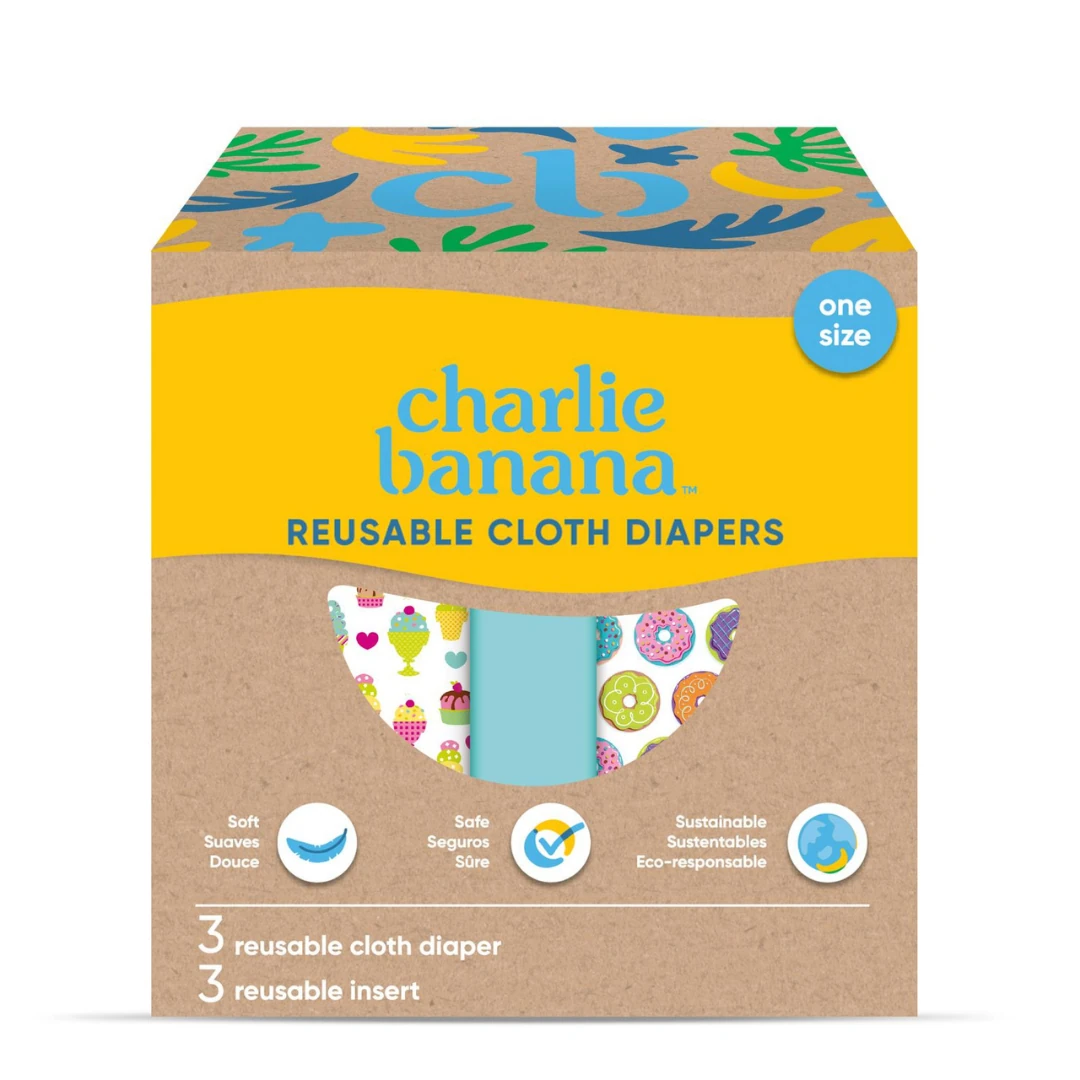 Charlie Banana Yıkanabilir Bebek Bezi 0-36 Ay Standart (Tek Beden) – 3’lü Paket - Yummy