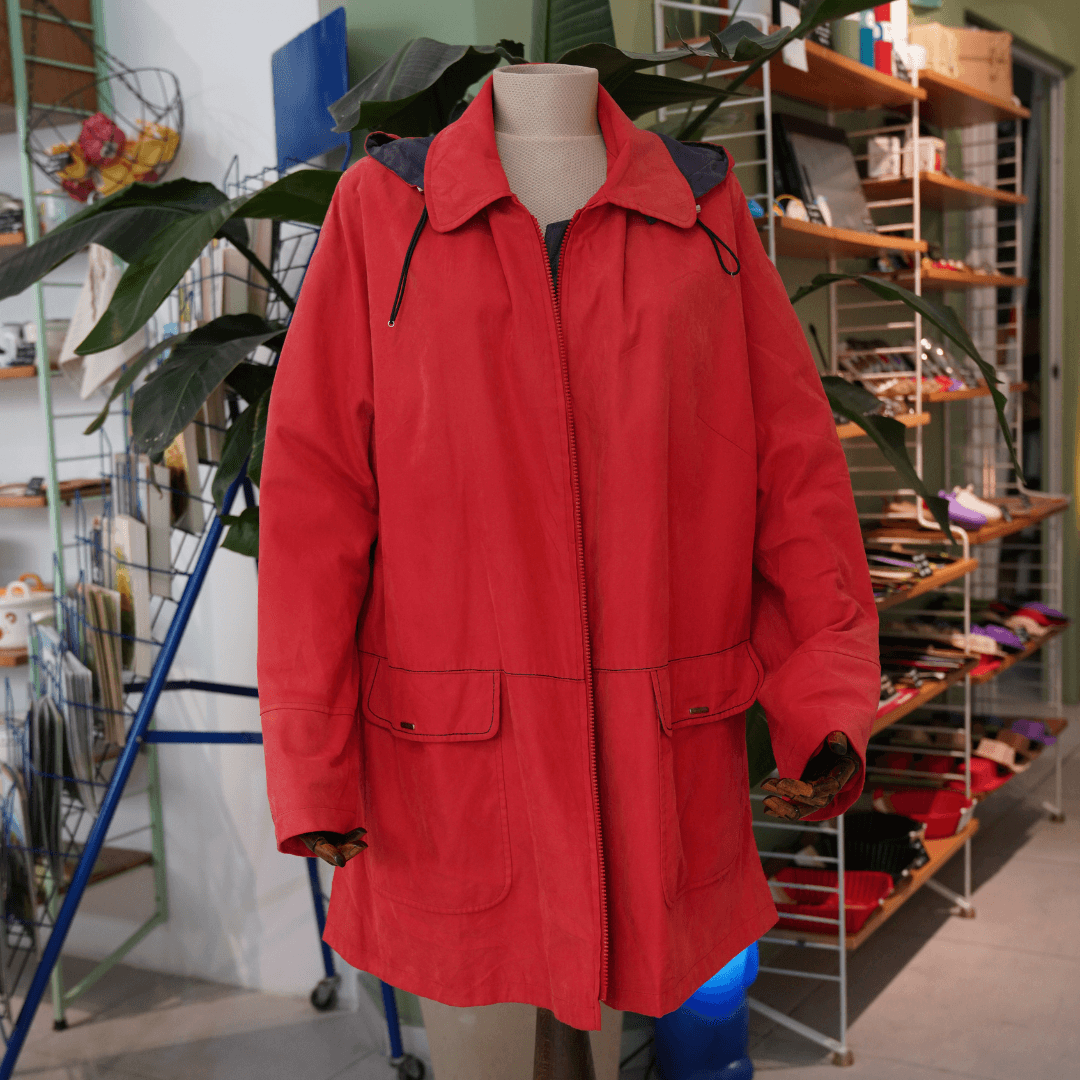 Kadın Oversize Kırmızı Trençkot