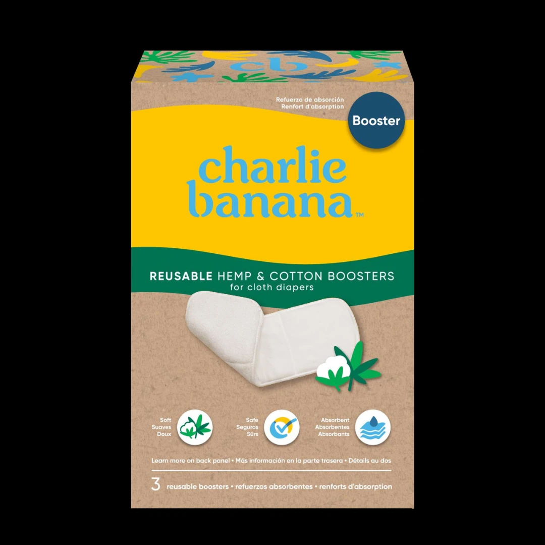 Charlie Banana Yıkanabilir Kenevir Pamuk İç Ped Yenidoğan 3’lü Paket - (Booster)