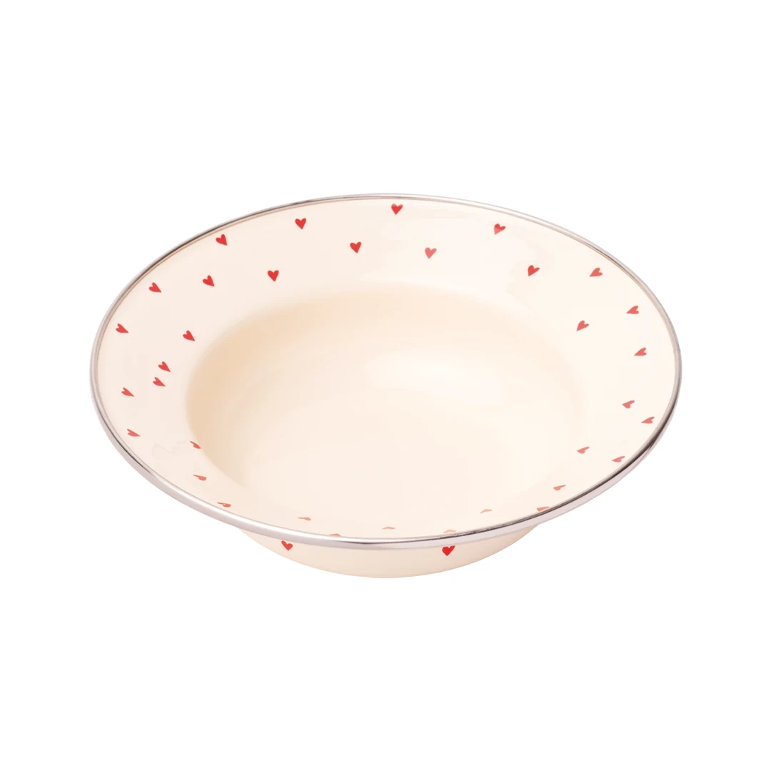 Cupid Emaye Çukur Makarna ve Salata Tabağı