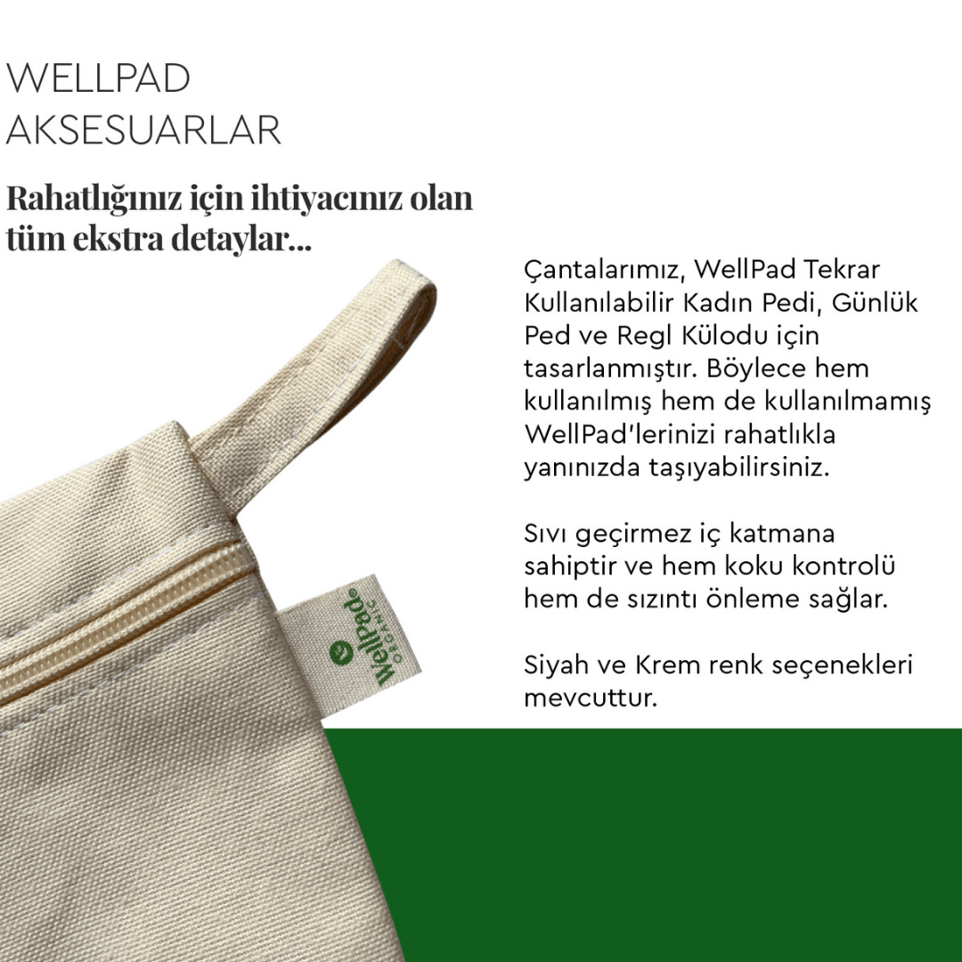 Sızdırmaz Ped Taşıma Çantası - Krem
