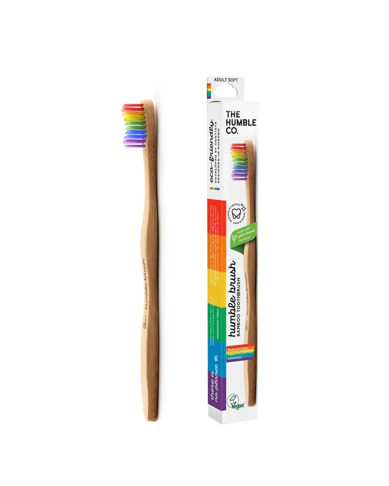 Yetişkin Bambu Diş Fırçası Medium - Gökkuşağı Renkli