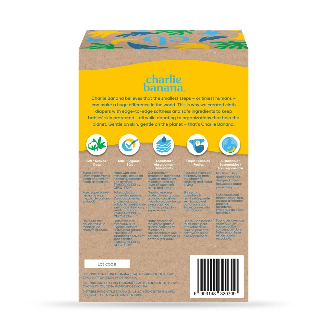 Charlie Banana Yıkanabilir Kenevir Pamuk İç Ped Standart (Tek Beden) - 3'lü (Inserts)