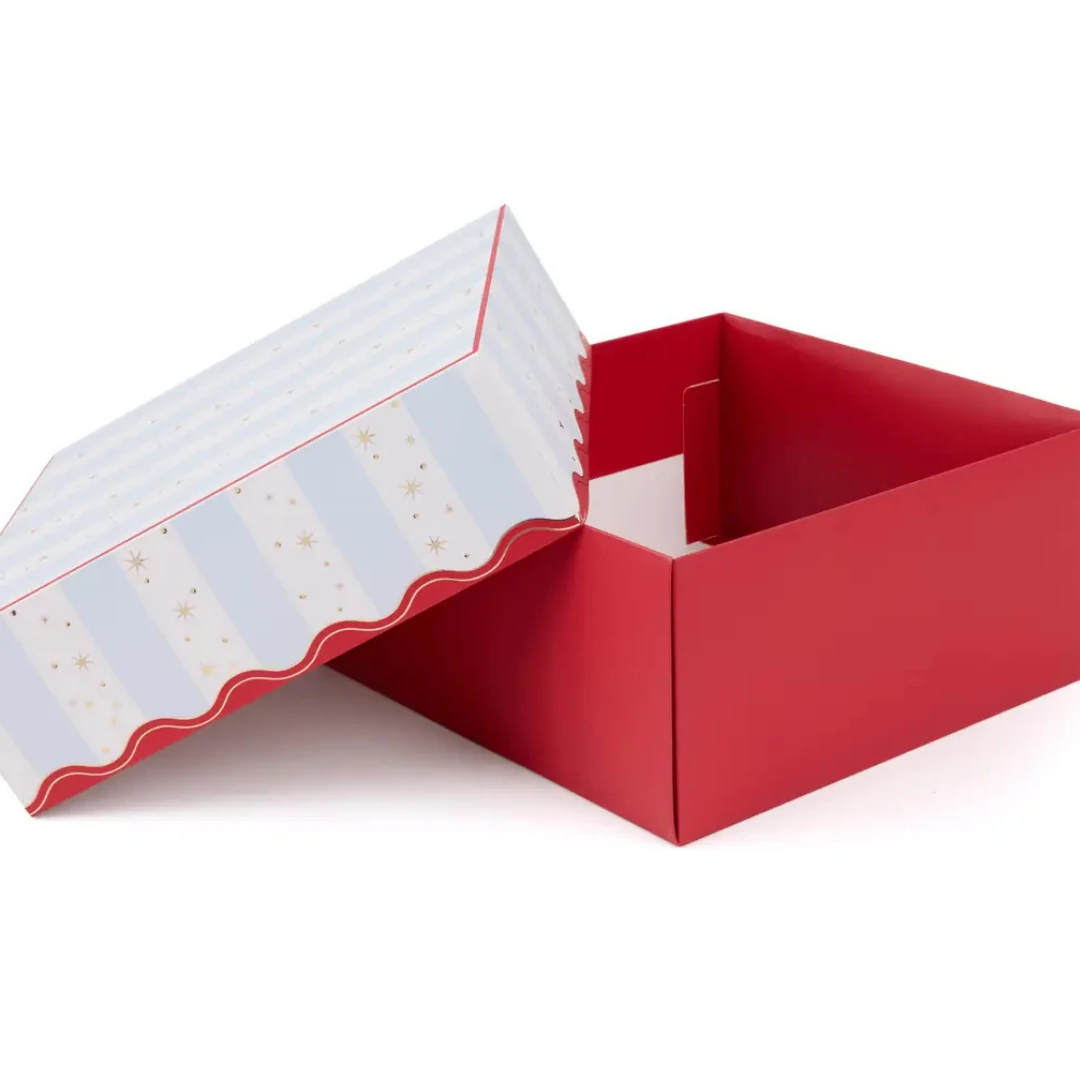 Yeni Yıl Hediye Kutusu-Mavi-Kırmızı