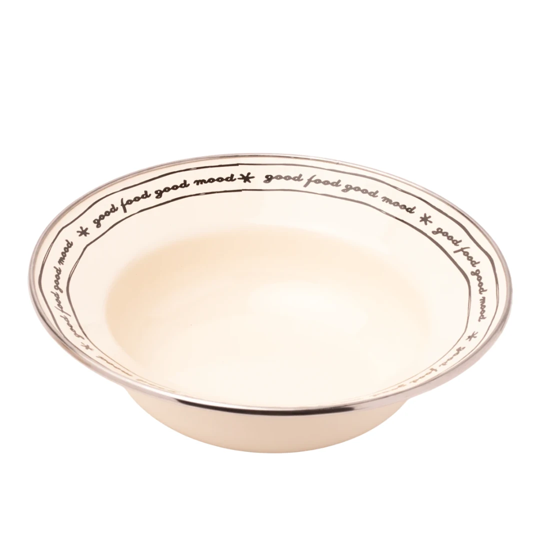 Mood Emaye Çukur Makarna ve Salata Tabağı