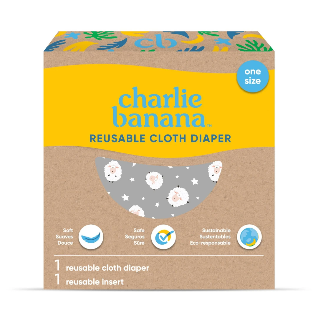 Yıkanabilir Bebek Bezi 0-36 Ay Standart (Tek Beden)) - Sweet Dreams on Grey