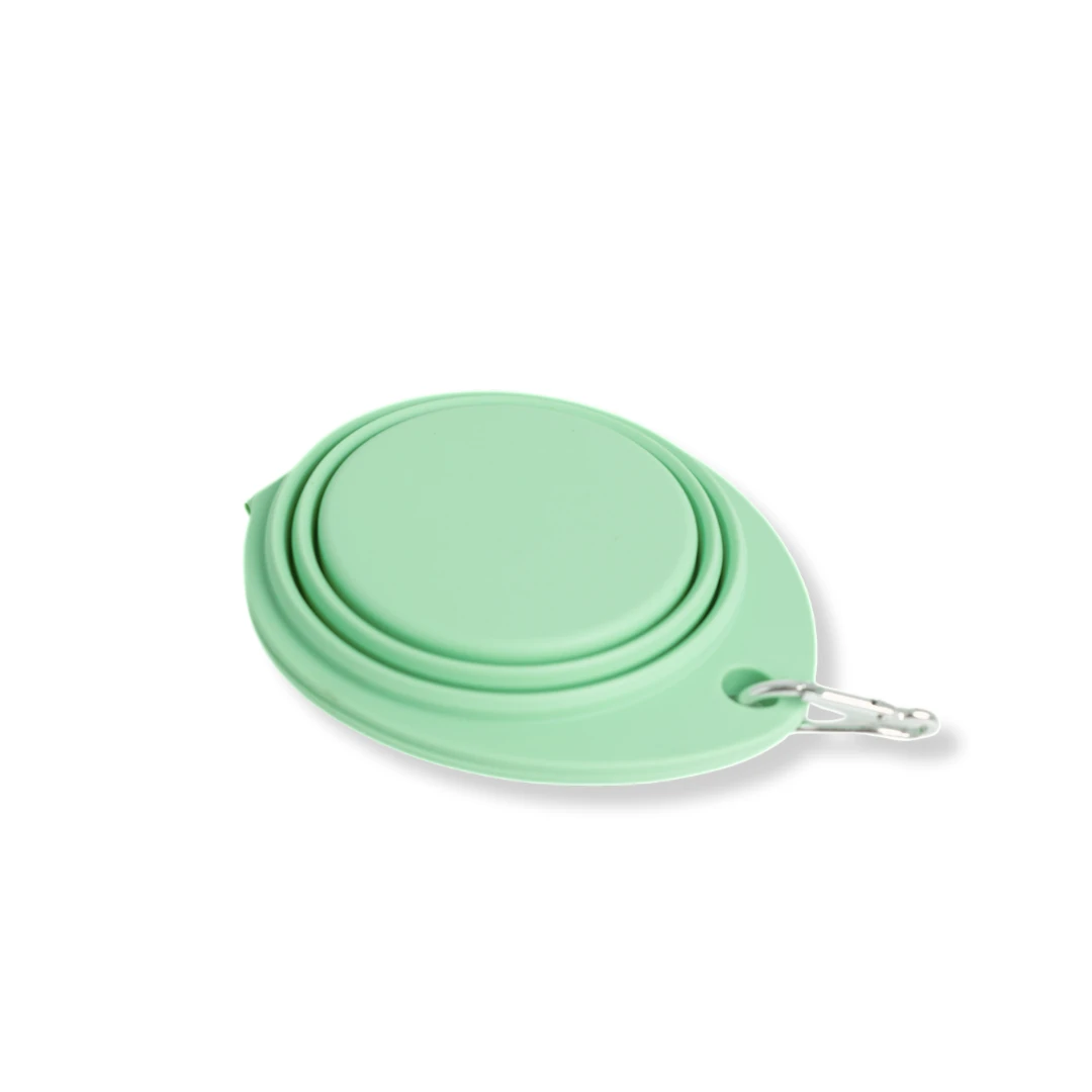 Katlanabilir Çift Bölmeli Evcil Hayvan Seyahat Mama ve Su Kabı