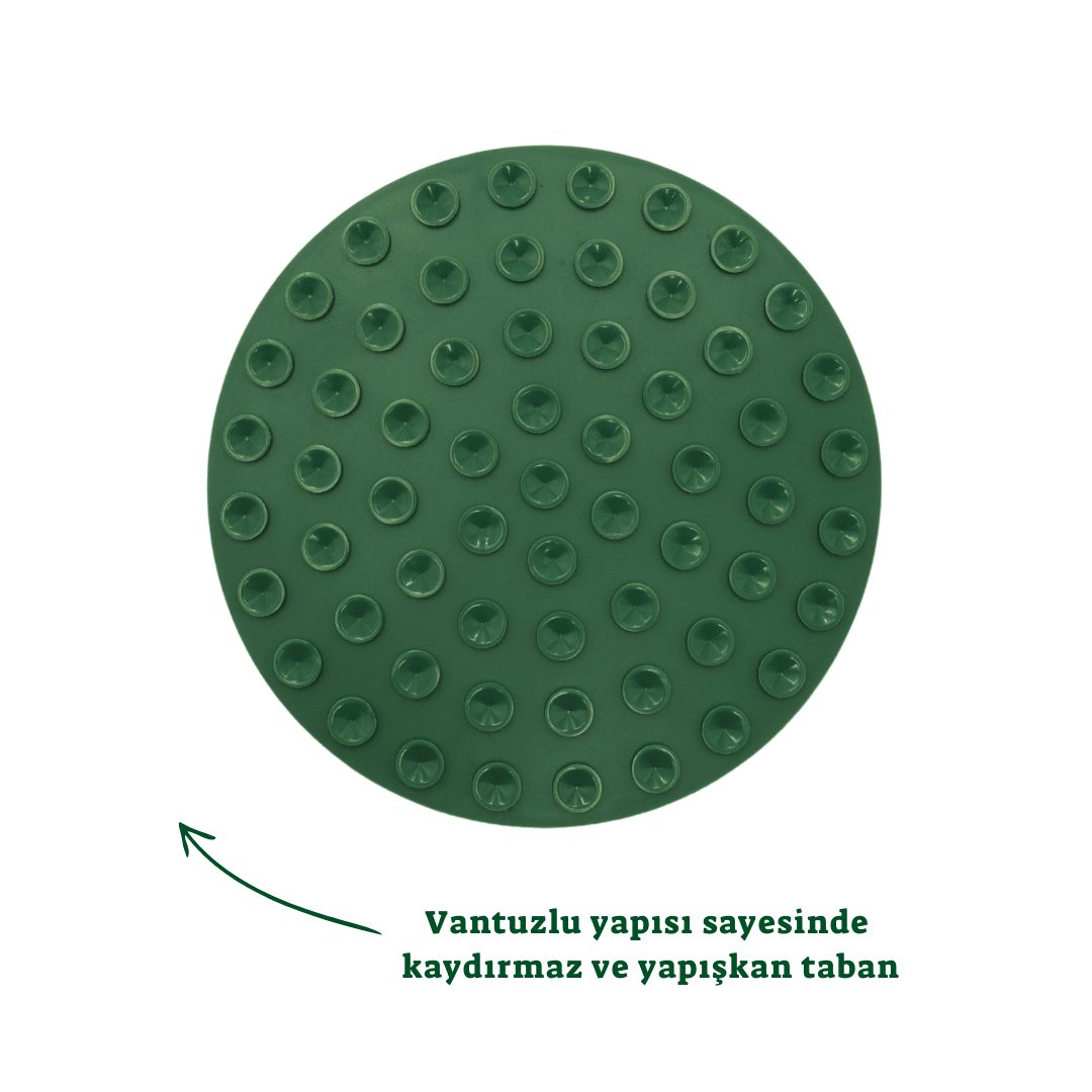Silikon Yavaş Yeme ve Yalama Matı Petek Desen Orman Yeşili
