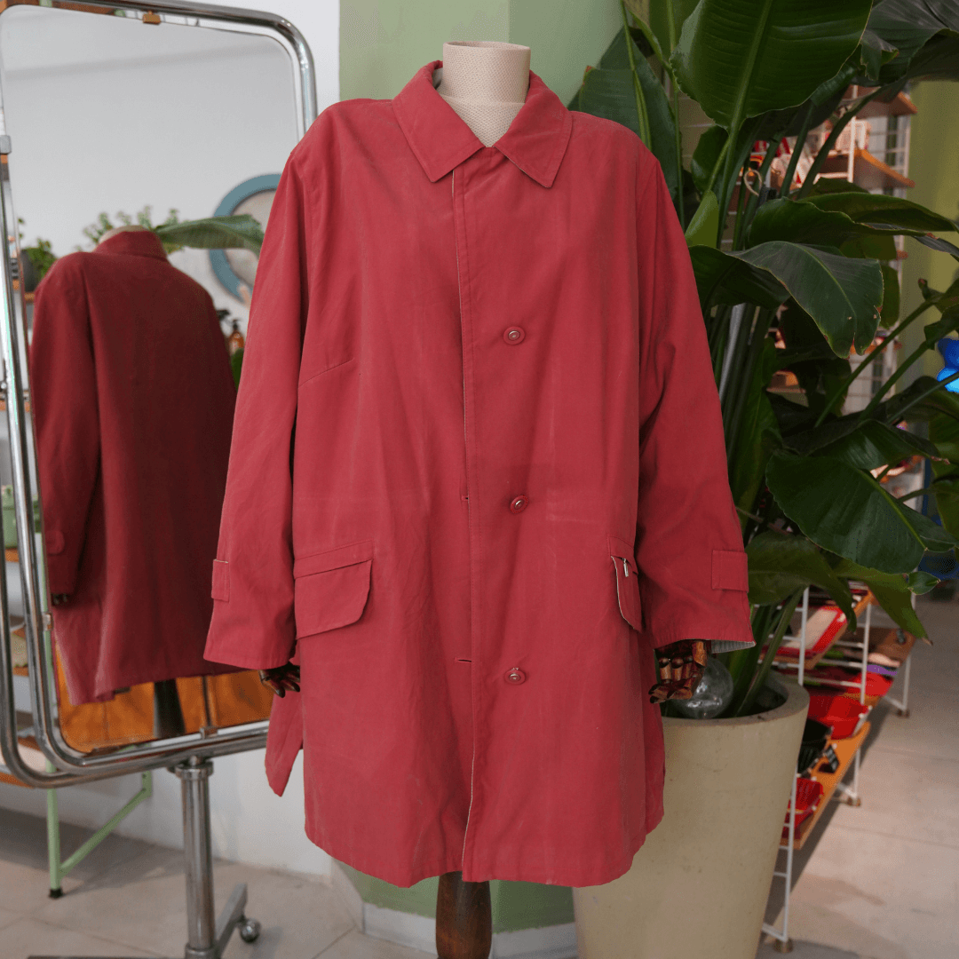 Kadın Oversize Trençkot - Kırmızı