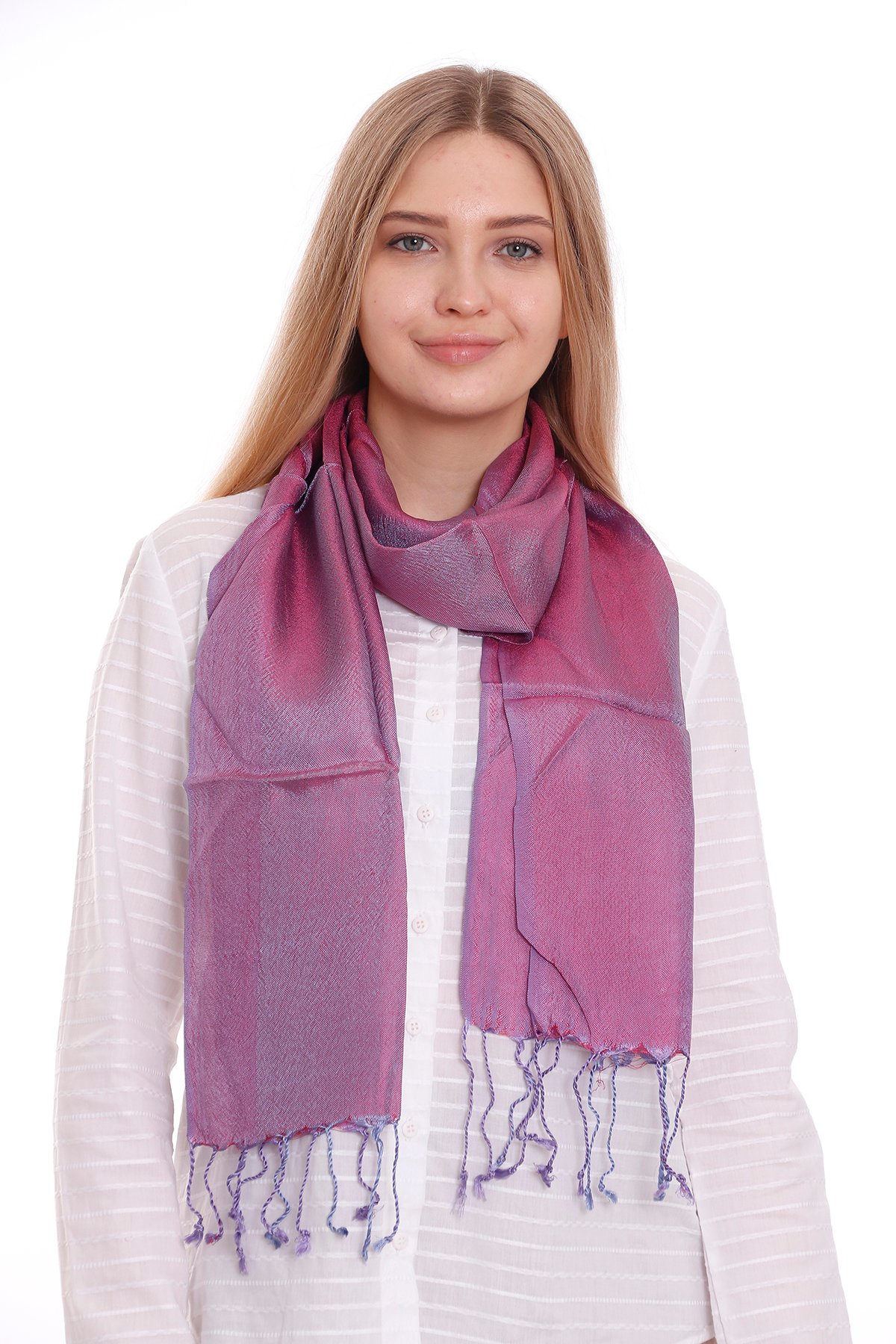 El Dokuması 3 Band Bitkisel İpek Fular