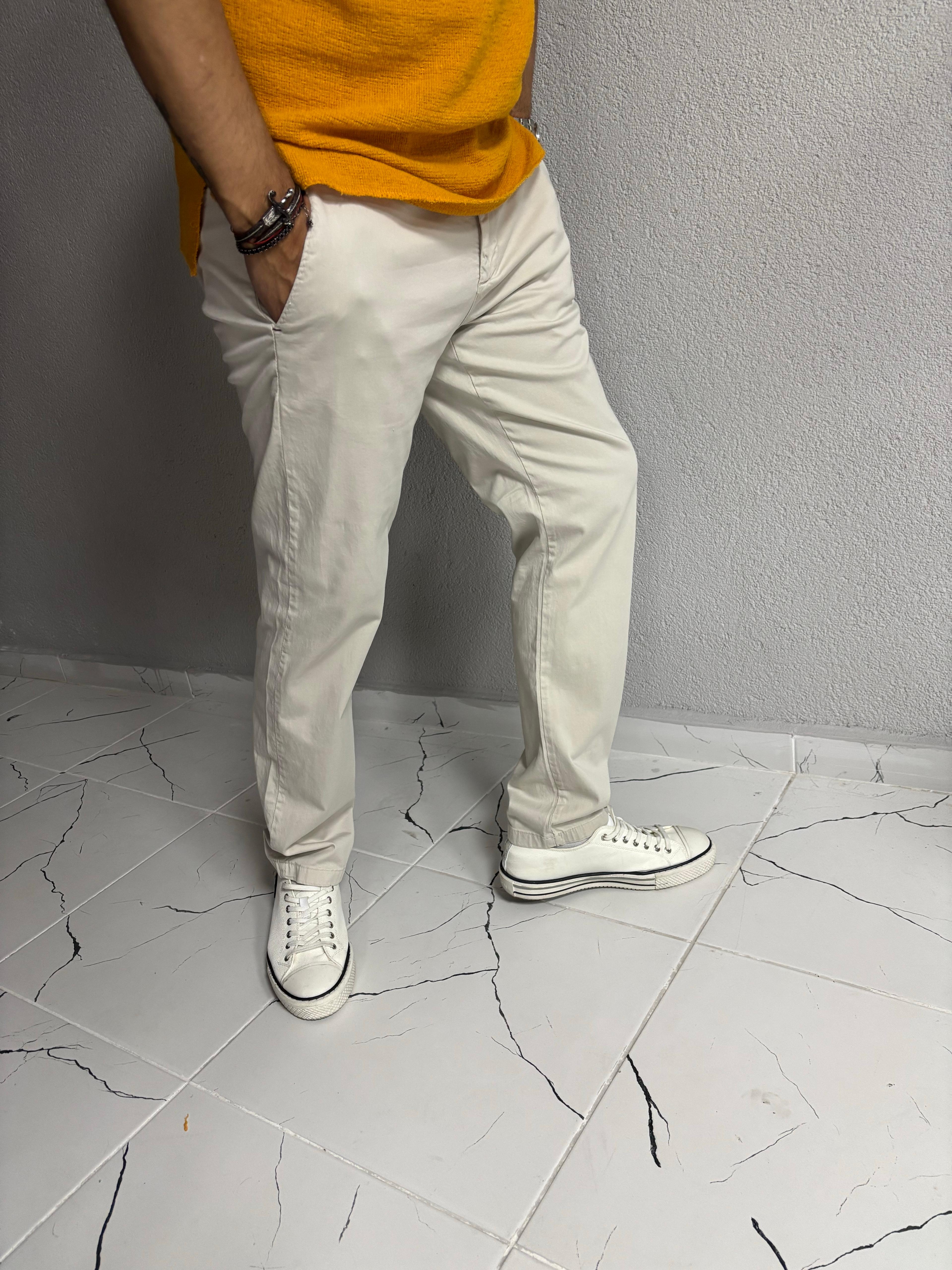 Açık Bej Kumaş Pantolon